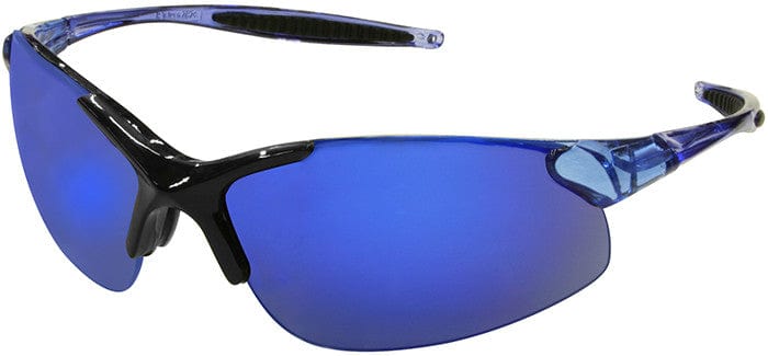 Radians Rad-Infinity Safety Glasses with Blue Frame and Blue Mirror Lens IN2-70