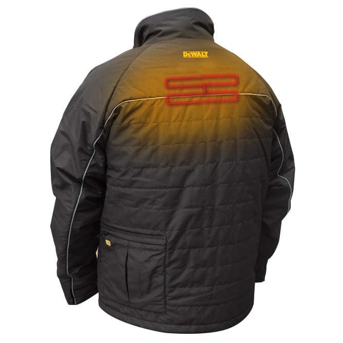 DEWALT DCHJ075D1 Unisex Heated Quilted Soft Shell Jacket With Battery & Charger Back Heat Zones