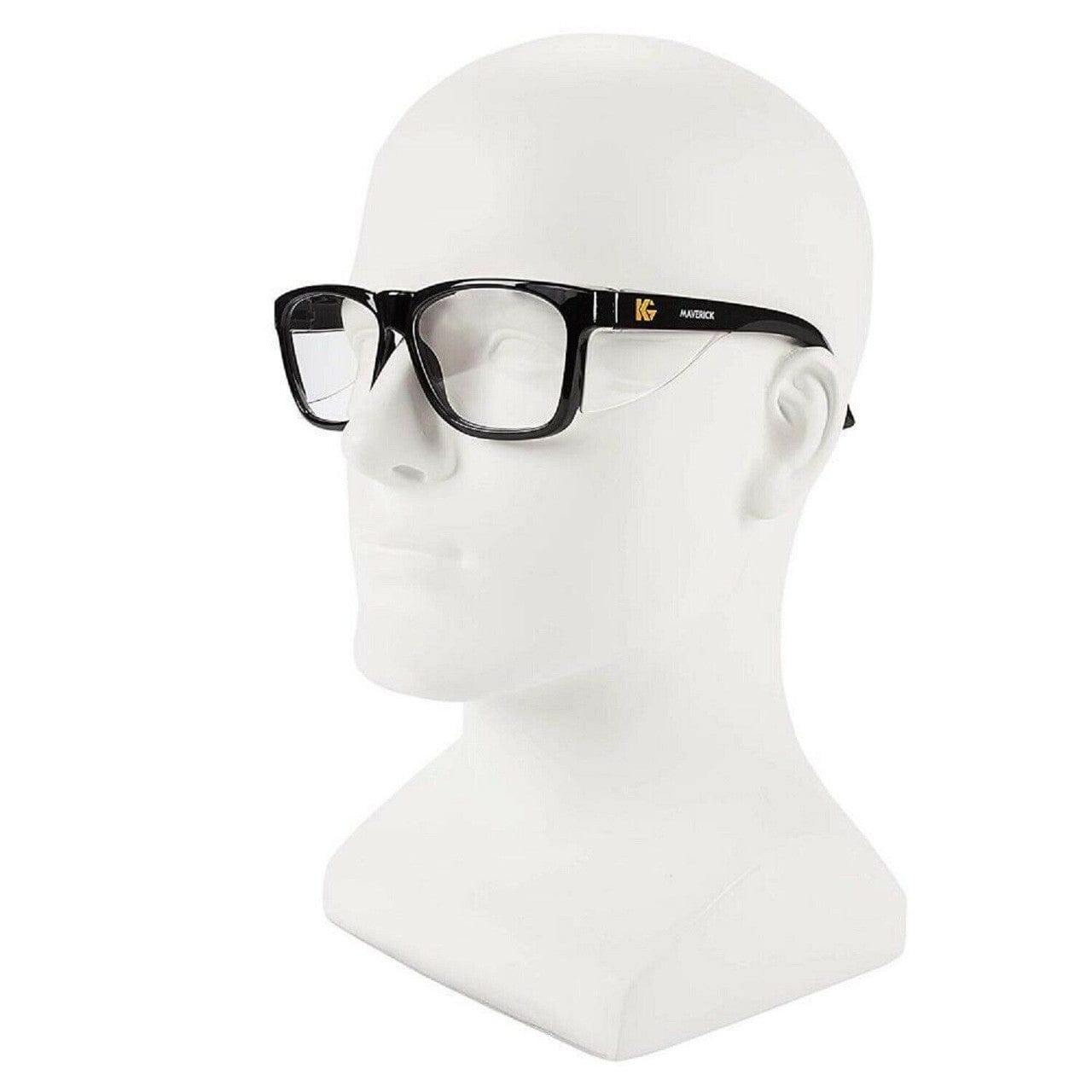 KleenGuard Maverick Safety Glasses Black Frame Clear Anti-Fog Lens 49309 Modeled