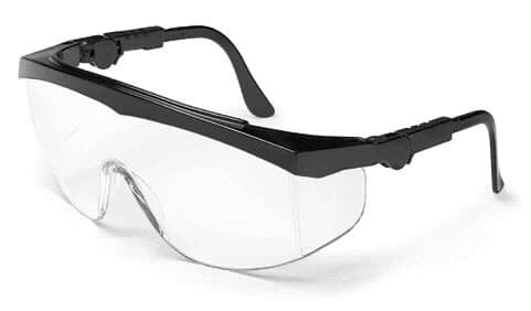 Crews Tomahawk Safety Glasses With Black Frame and Clear Anti-Fog Lens TK110AF