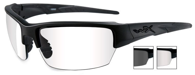 Wiley X Saint Safety Glasses Matte Black with Clear and Gray Lenses