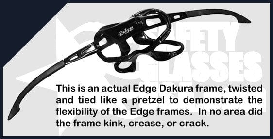 Edge Dakura Safety Glasses with Black Frame and Aqua Precision Red Mirror Lens - Frame