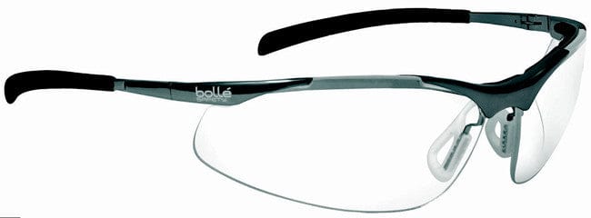 Bolle Contour Metal Safety Glasses with Silver Frame and Clear Anti-Scratch and Anti-Fog Lenses 40049