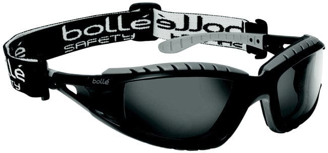 Bolle Tracker Safety Glasses with Black Frame and Smoke Anti-Scratch and Anti-Fog Lenses 40086