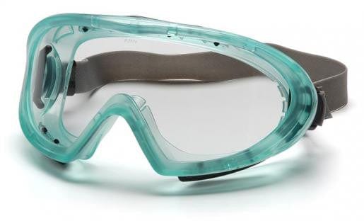 Pyramex Capstone Safety Goggles Green Frame Clear Anti-Fog Lens GC504TN