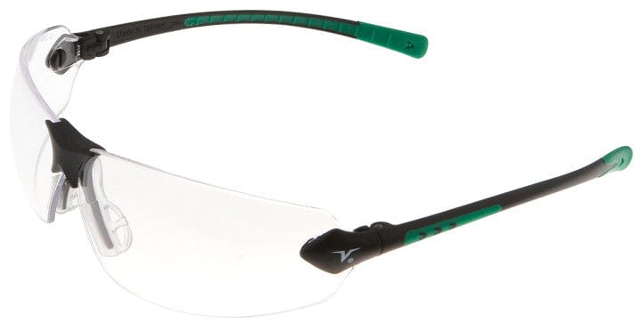 Encon Veratti 429 Safety Glasses with Green Temple Accent and Clear Anti-Fog Lens