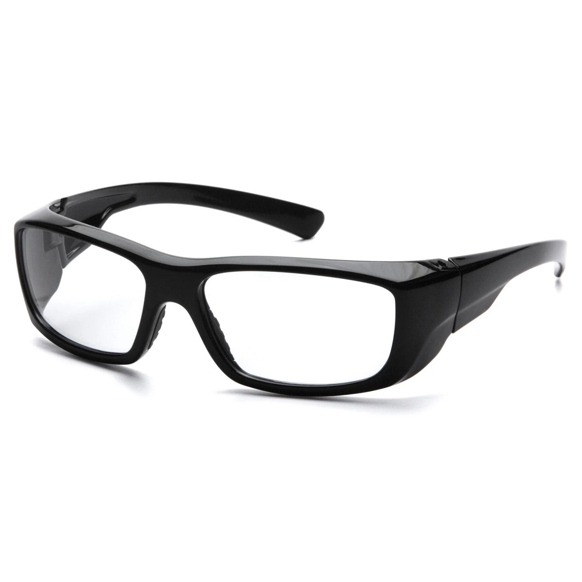 Pyramex Emerge Safety Glasses with Black Frame and Clear Full Magnifying Lens SB7910D