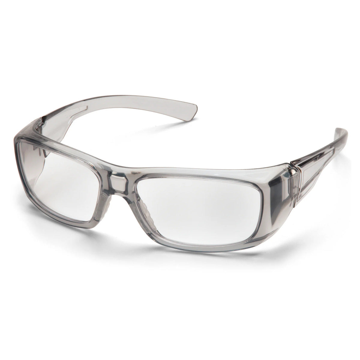 Pyramex Emerge Safety Glasses Translucent Gray Frame Clear Full Magnifying Lens