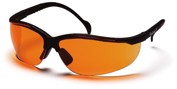 Pyramex Venture 2 Safety Glasses Black Frame Orange Lens SB1840S