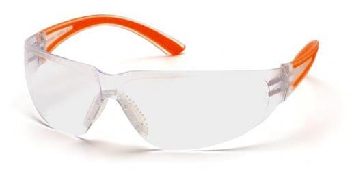 Pyramex Cortez Safety Glasses Orange Temples Clear Lens SO3610S
