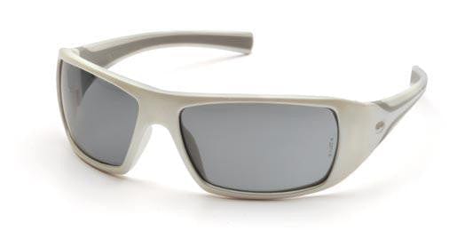 Pyramex Goliath Safety Glasses with Pearl White Frame and Gray Lens SW5620D