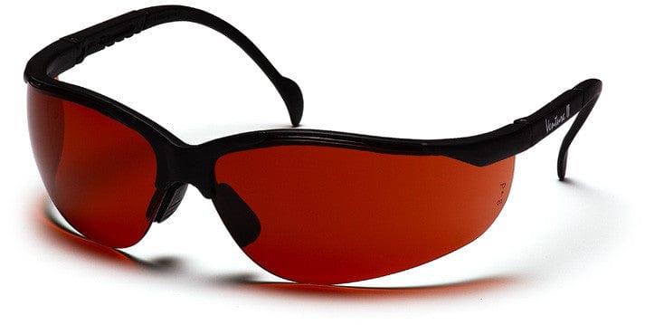 Pyramex Venture 2 Safety Glasses with Black Frame and Sun Block Bronze Lens SB1835S