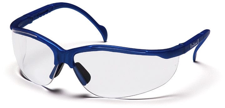 Pyramex Venture 2 Safety Glasses Metallic Blue Frame Clear Lens SMB1810S