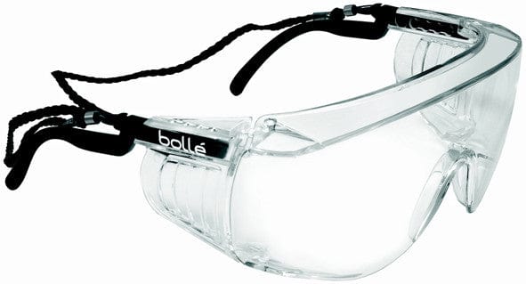Bolle Override Safety Glasses with Black Temples and Clear Anti-Scratch and Anti-Fog Lens