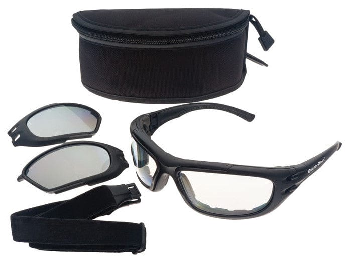 Guard Dogs G100 Safety Glasses/Goggle Kit with Black Frame and Clear and Gray Lenses