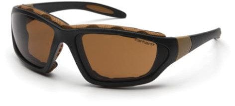 Carhartt Carthage Safety Glasses/Goggles Black Frame Sandstone Bronze Anti-Fog Lens CHB418DTP