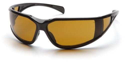 Pyramex Exeter Safety Glasses with Black Frame and Amber Anti-Fog Lens SB5133DT