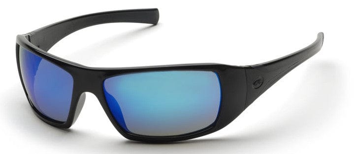 Pyramex Goliath Safety Glasses with Black Frame and Ice Blue Mirror Lens SB5665D
