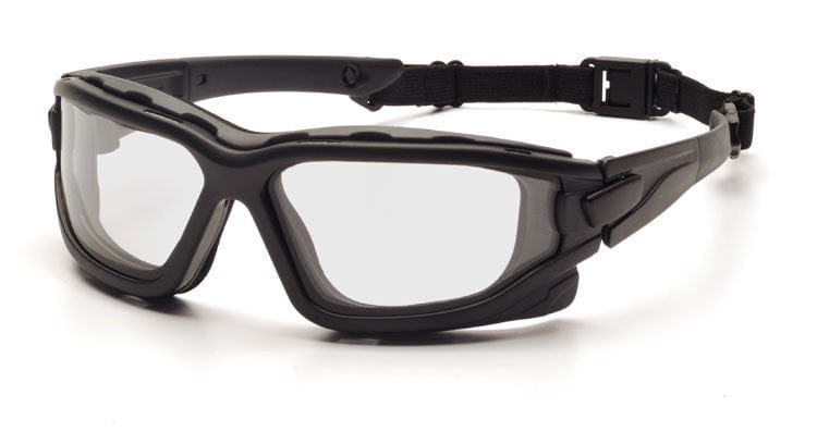 Pyramex I-Force Safety Goggle/Glasses with Black Frame and Clear Anti-Fog Lenses SB7010SDT with Temple Arms