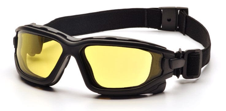 Pyramex I-Force Safety Goggle/Glasses with Black Frame and Amber Anti-Fog Lenses SB7030SDT