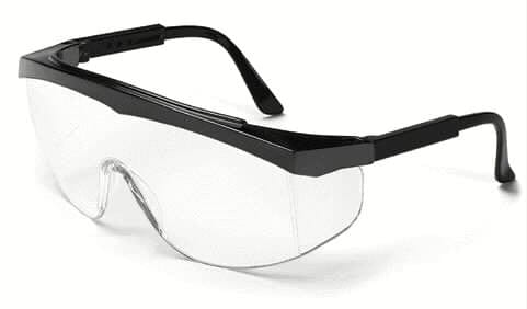 Crews Stratos Safety Glasses with Black Frame and Clear Lens SS110
