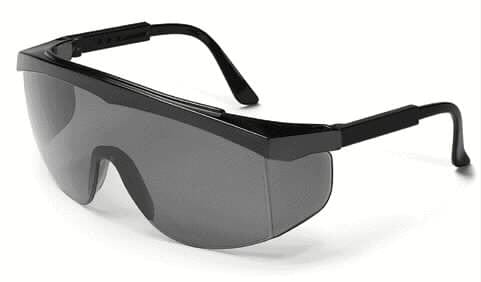 Crews Stratos Safety Glasses with Black Frame and Gray Lens