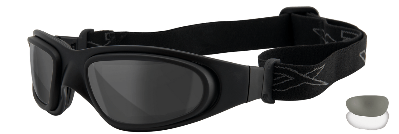 Wiley X SG-1 Ballistic Goggles Matte Black Frame Anti-Fog Smoke & Clear Lenses