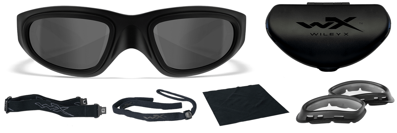 Wiley X SG-1 Ballistic Safety Glasses Matte Black Frame Anti-Fog Smoke & Clear Lenses