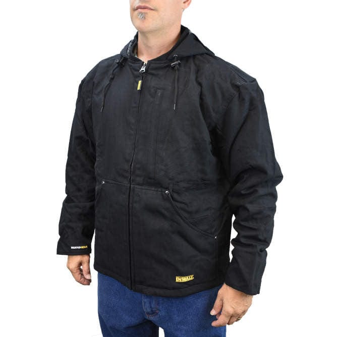 DeWalt DCHJ076ABD1 Unisex Heated Heavy Duty Work Coat With Battery & Charger Worn Front View