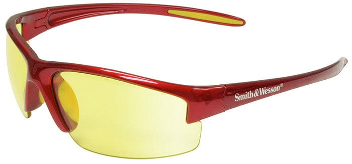 Smith & Wesson Equalizer Safety Glasses with Red Frame and Amber Lens