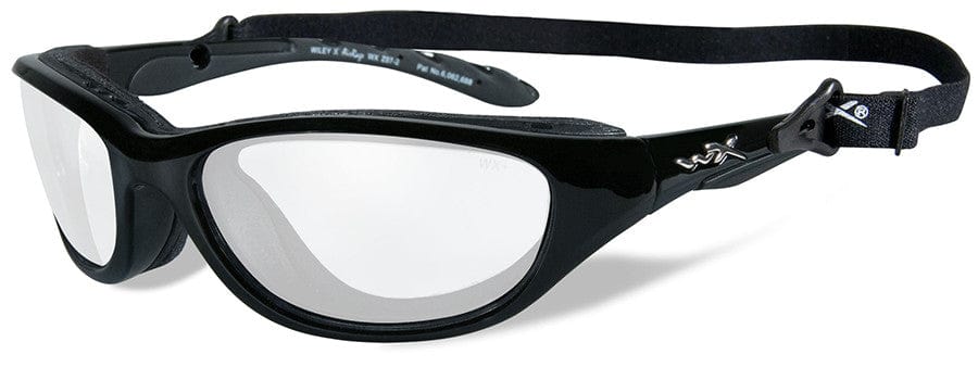 Wiley X AirRage Safety Glasses with Gloss Black Frame and Clear Lens 693 - with Strap