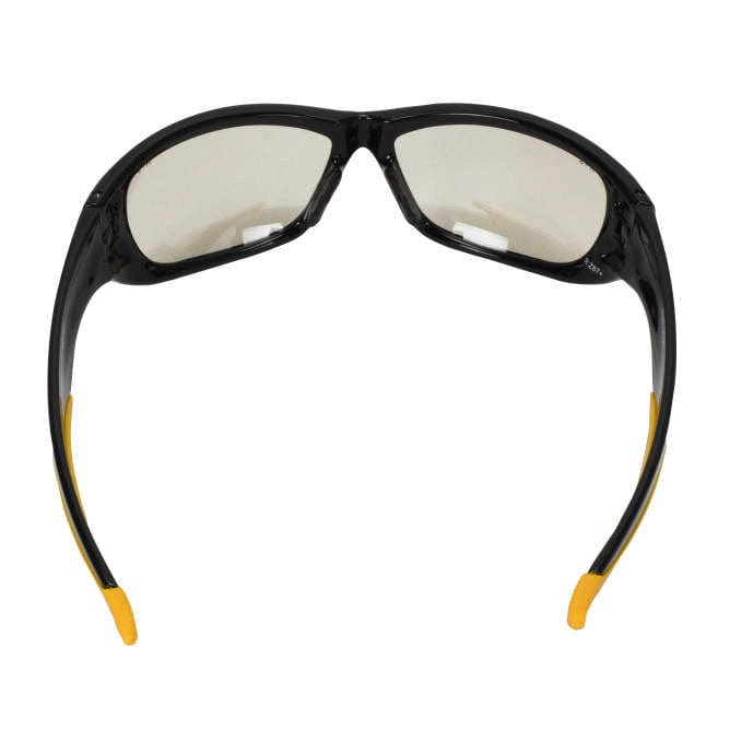 DeWalt Dominator Safety Glasses with Black Frame and Indoor/Outdoor Lens DPG94-9D Top View